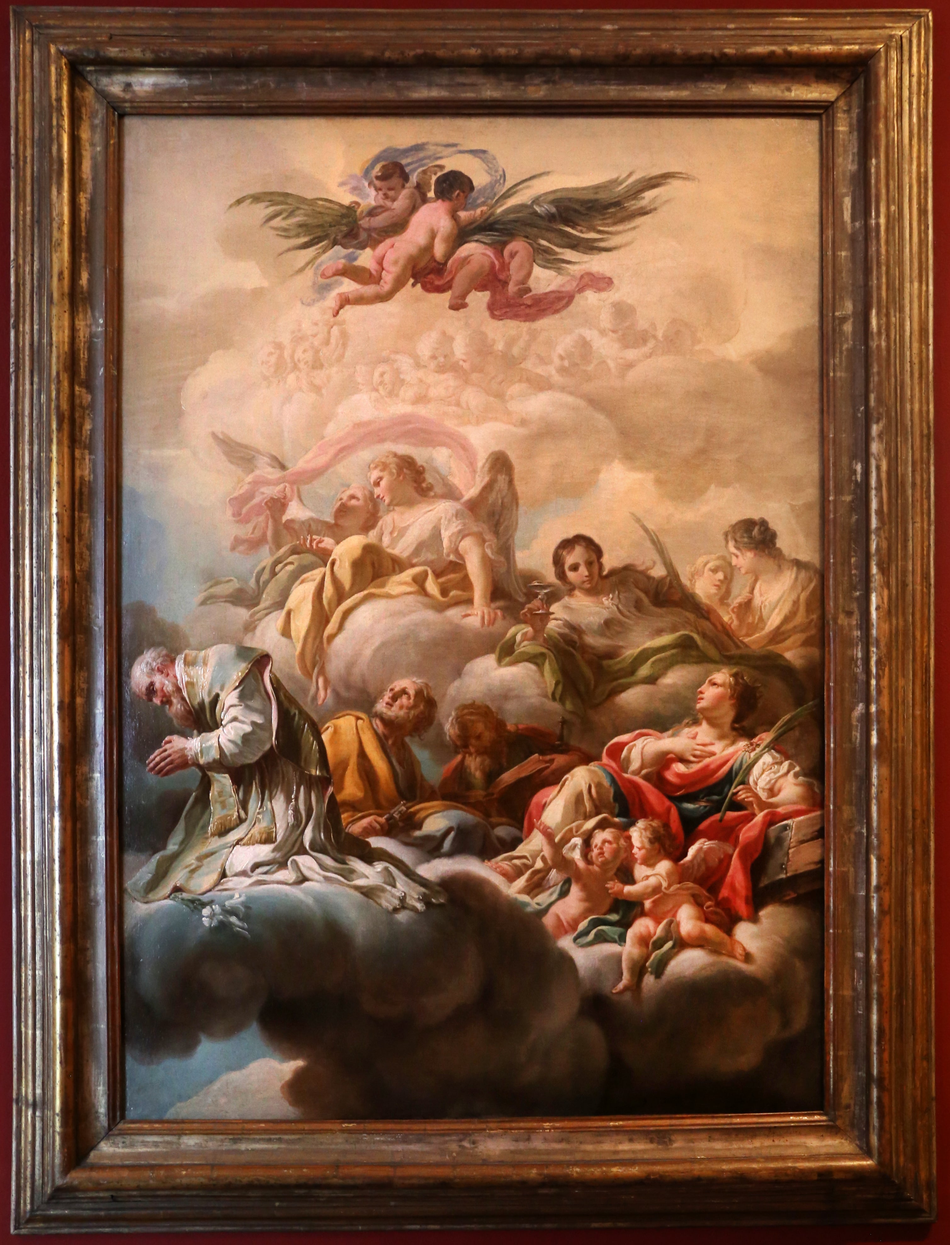 Saint Antoine de Padoue, saint Pierre et sainte Catherine dans les nues - Corrado Giaquinto