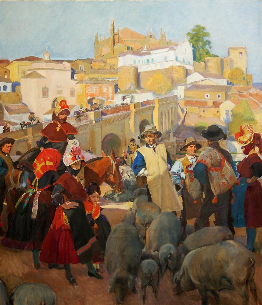 Reproduction du tableau « Estrémadure, le Marché - Joaquín Sorolla » par Alpha Reproduction en peinture à l’huile