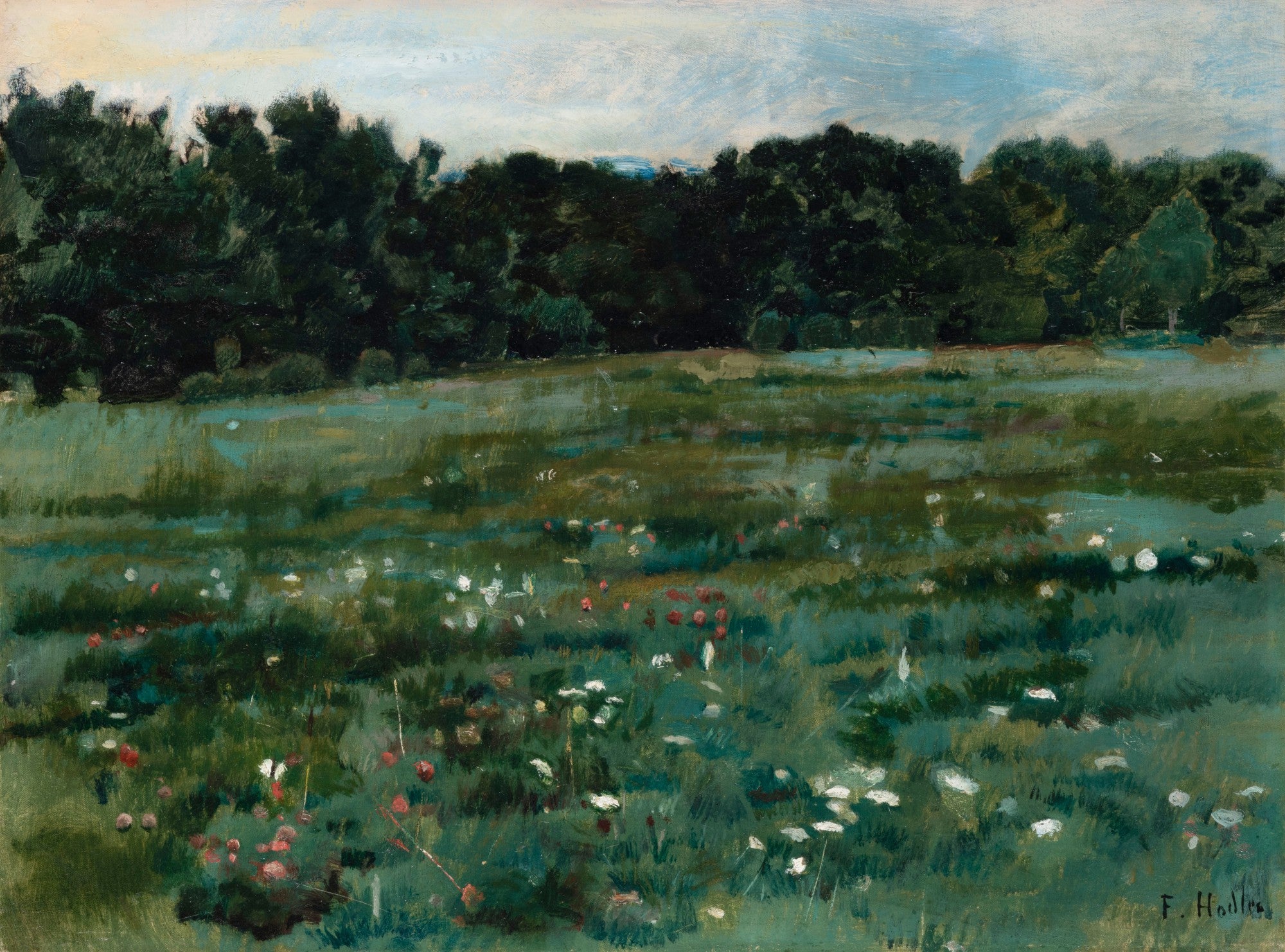 Paysage avec une prairie et la lisière d'une forêt - Ferdinand Hodler