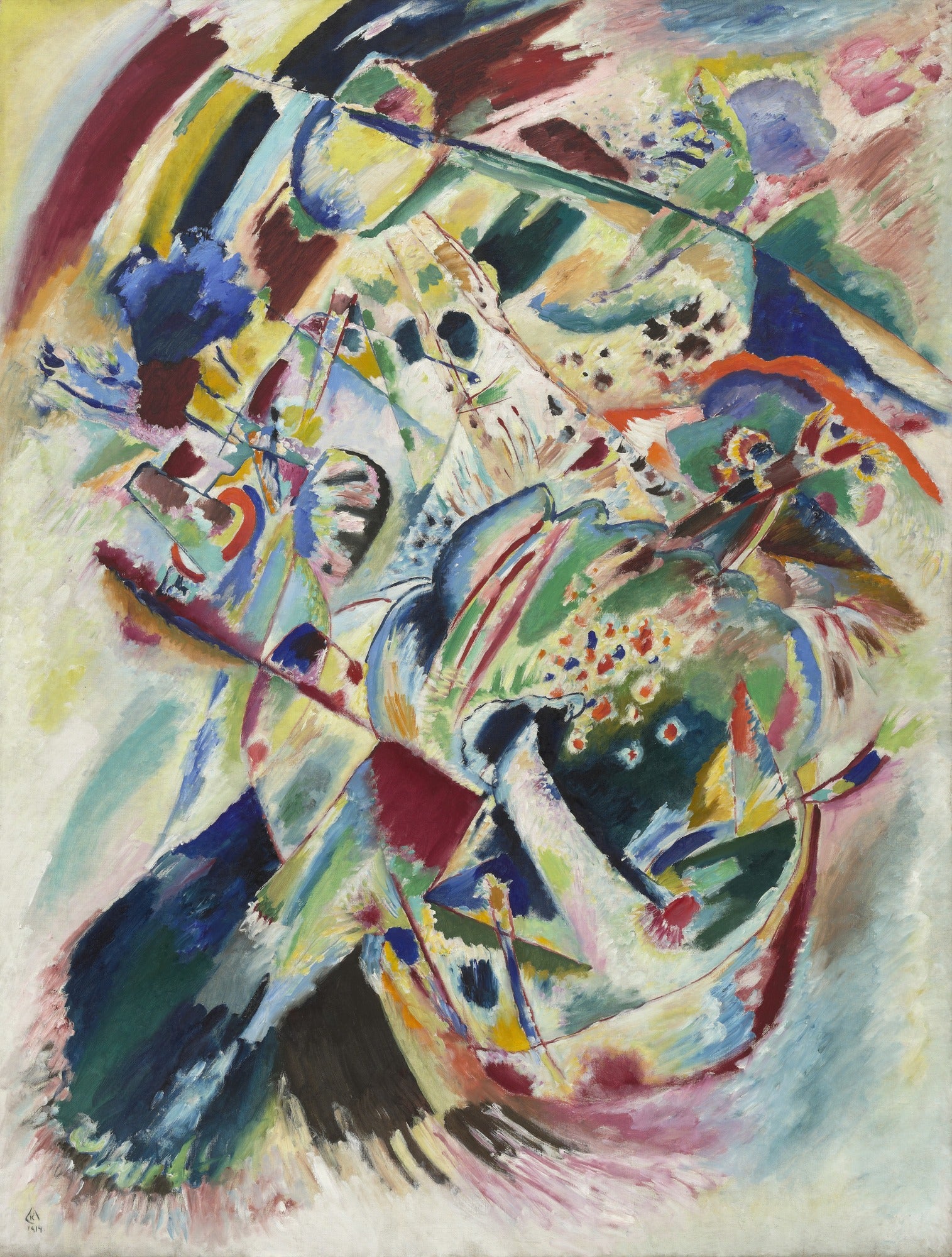Reproduction du tableau « Panneau pour Edwin R. Campbell n° 4 - Vassily Kandinsky » par Alpha Reproduction en peinture à l’huile