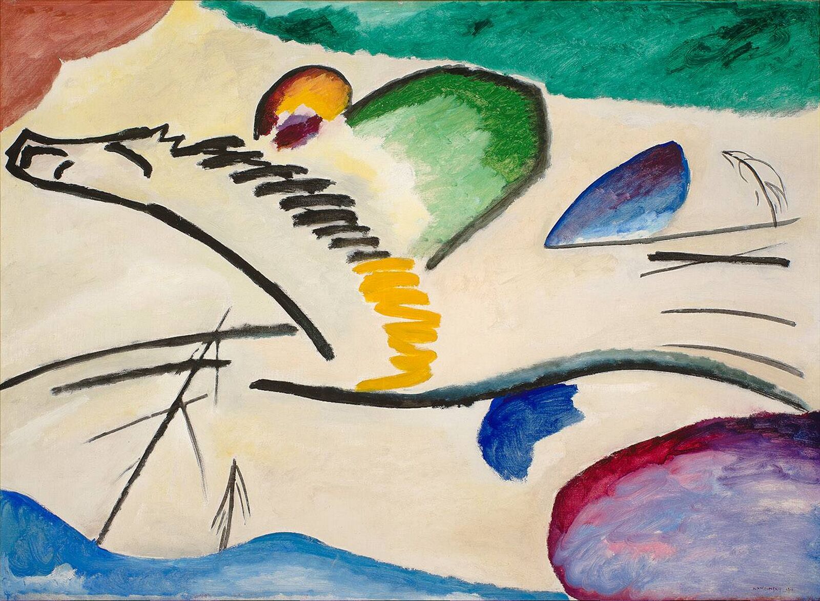 Reproduction du tableau « Lyrique - Vassily Kandinsky » par Alpha Reproduction en peinture à l’huile
