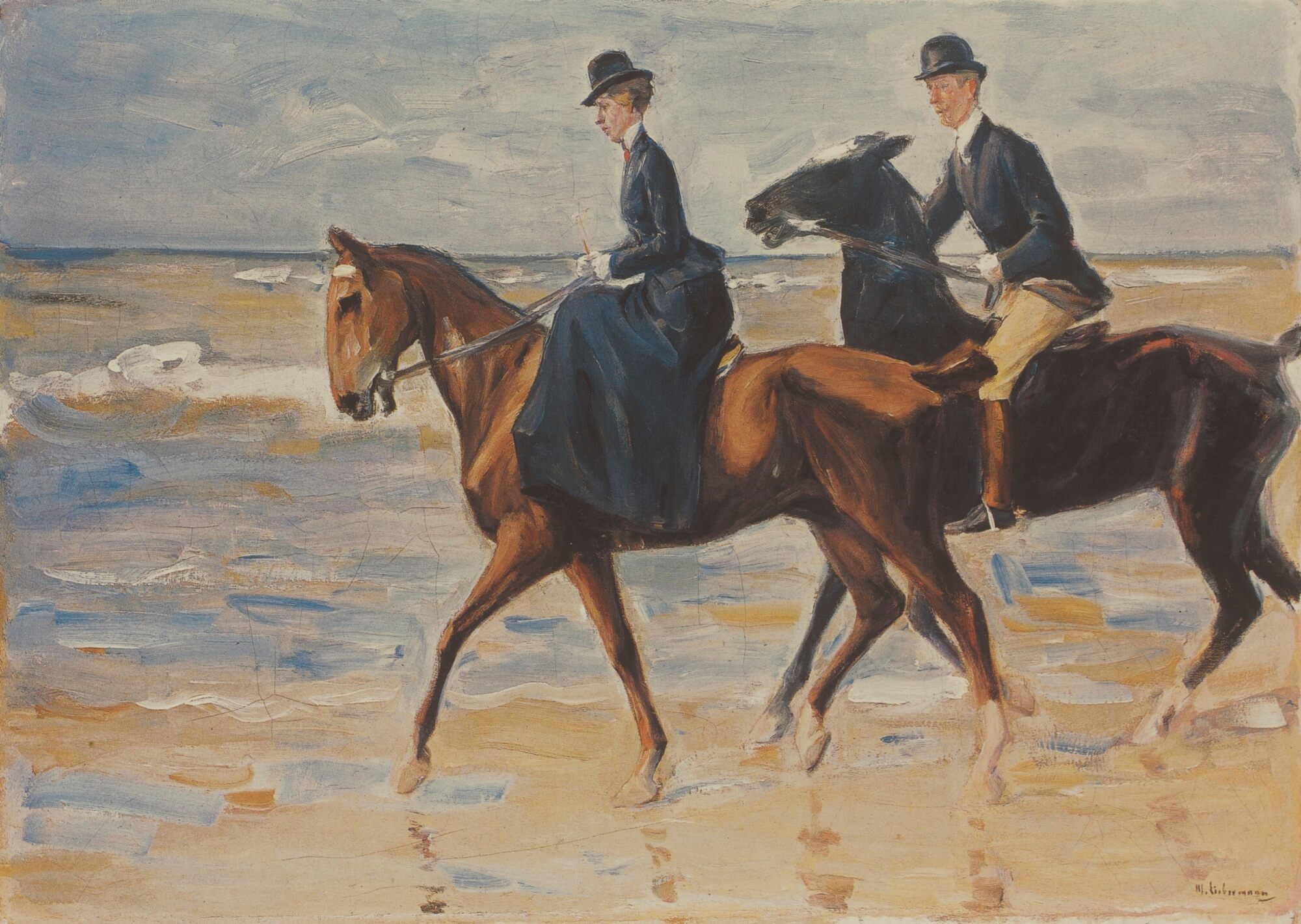 İki Süvari Plajda - Max Liebermann