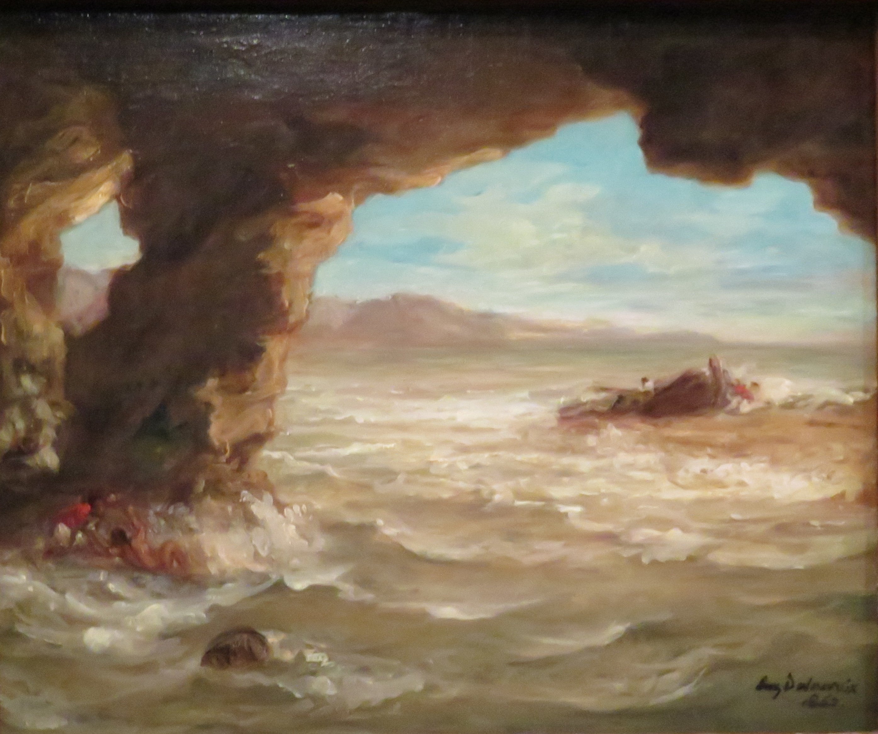 Reproduction du tableau « Naufrage à la côte - Eugène Delacroix » par Alpha Reproduction en peinture à l’huile