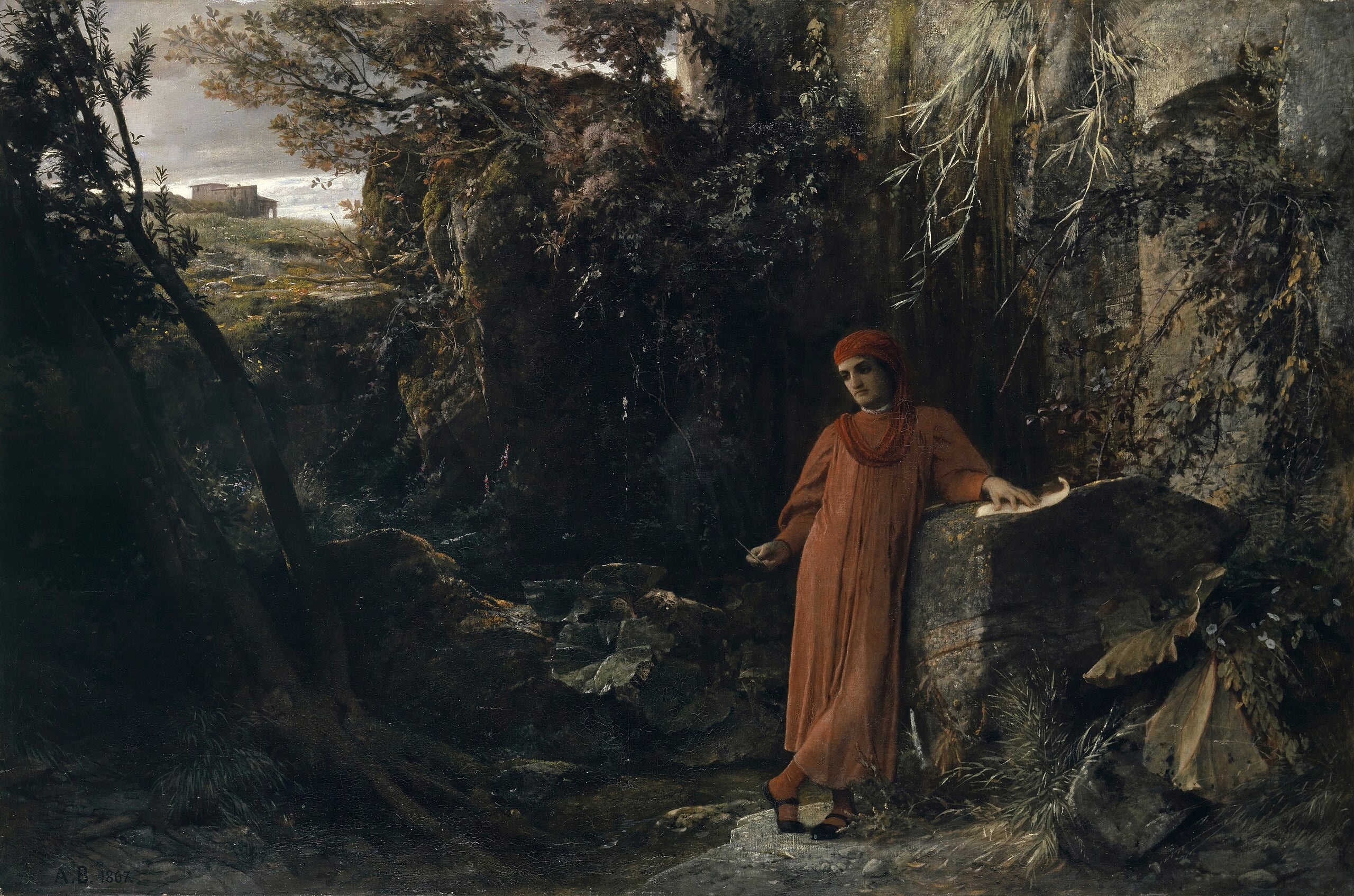 Pétrarque à la fontaine de Vaucluse - Arnold Böcklin