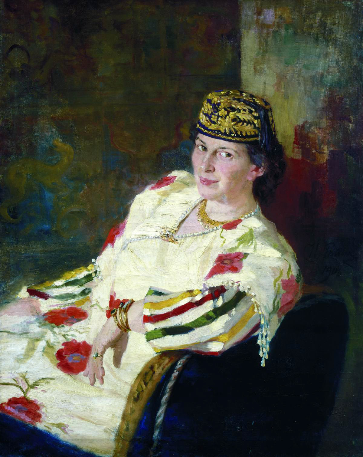 Portrait de la patronne et comtesse Mara Konstantinovna Oliv - Ilya Repin