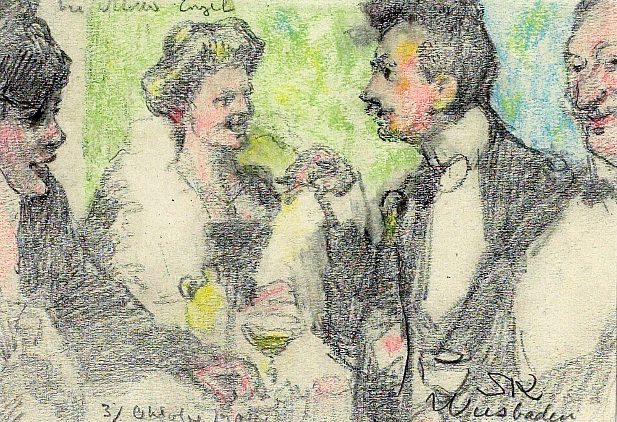 Wiesbaden'da Akşam Yemeği, Almanya. - Peder Severin Krøyer