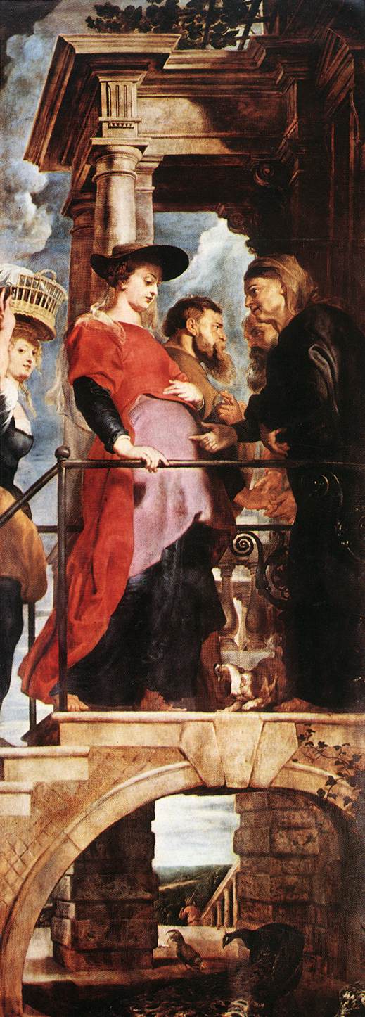 Ziyaret (üçlemenin sol paneli) - Peter Paul Rubens