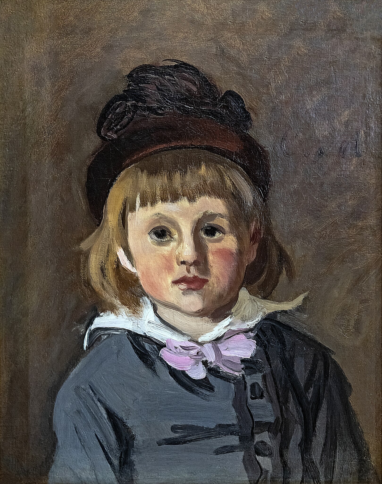 Ponponlu şapka takan Jean Monet portresi - Claude Monet