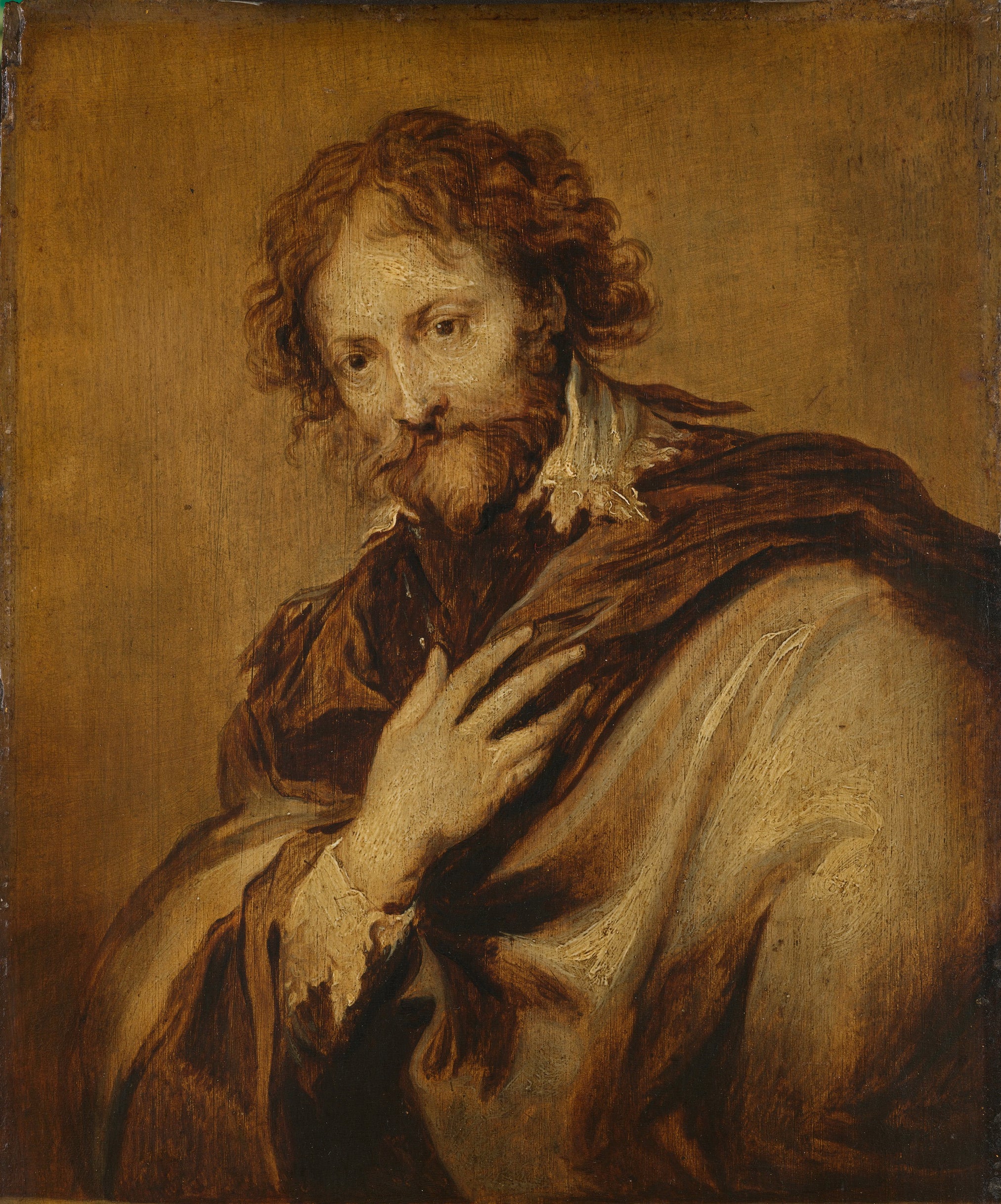 Portrait d'homme, identifié comme Pierre Paul Rubens (1577-1640). Peintre et diplomate. - Antoine van Dyck