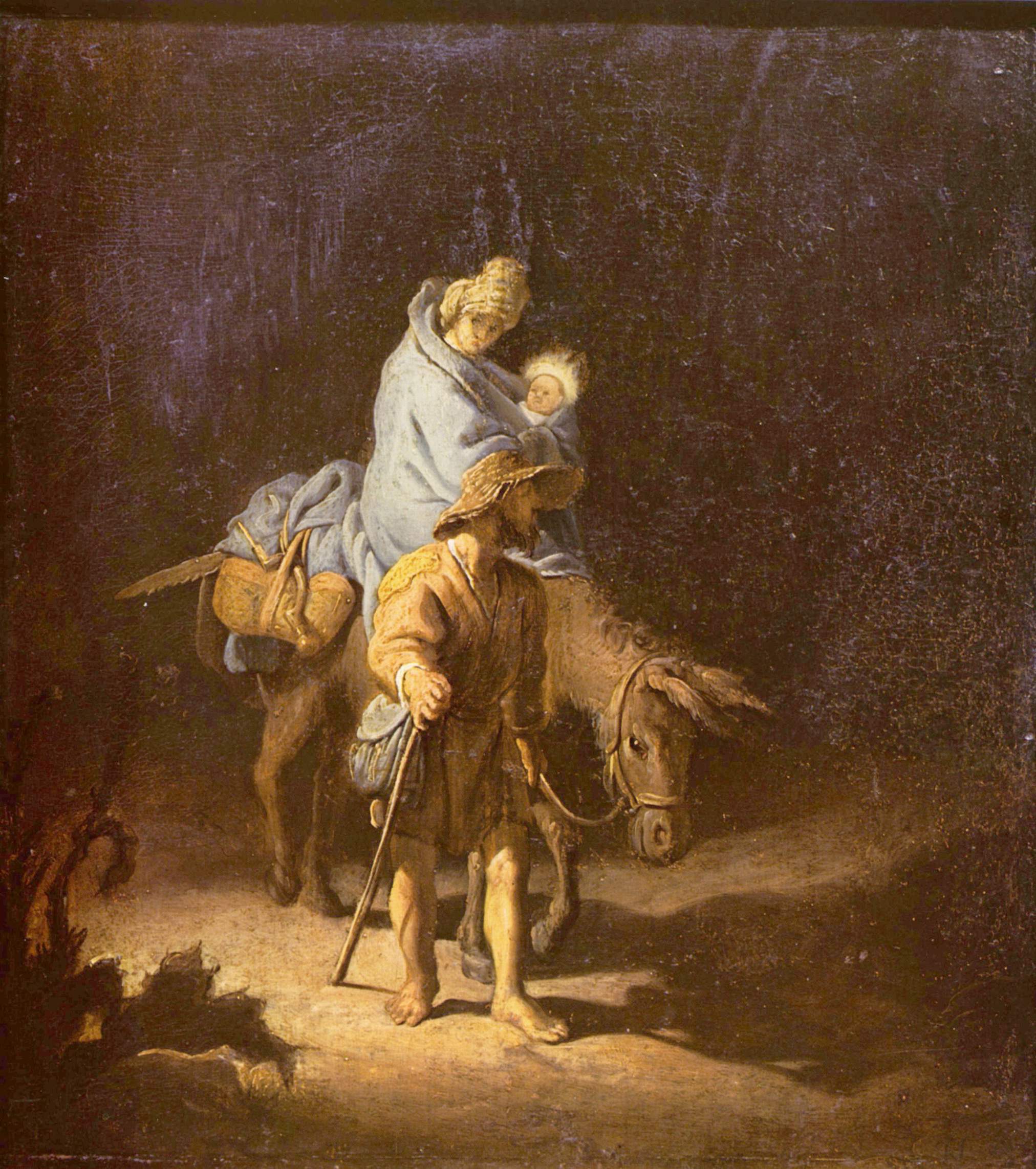 Reproduction du tableau « La Fuite en Égypte - Rembrandt » par Alpha Reproduction en peinture à l’huile