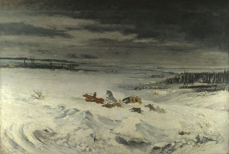 La diligence dans la neige - Gustave Courbet