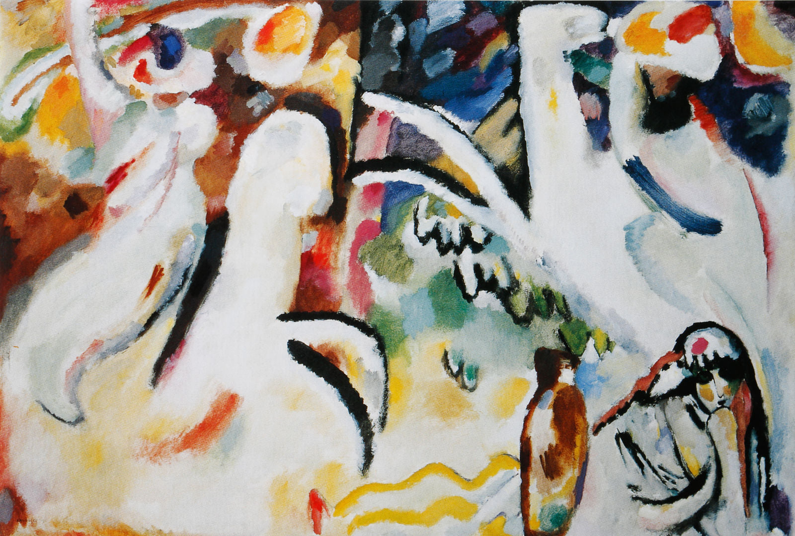 Reproduction du tableau « Suite orientale (Arabes III) - Vassily Kandinsky » par Alpha Reproduction en peinture à l’huile