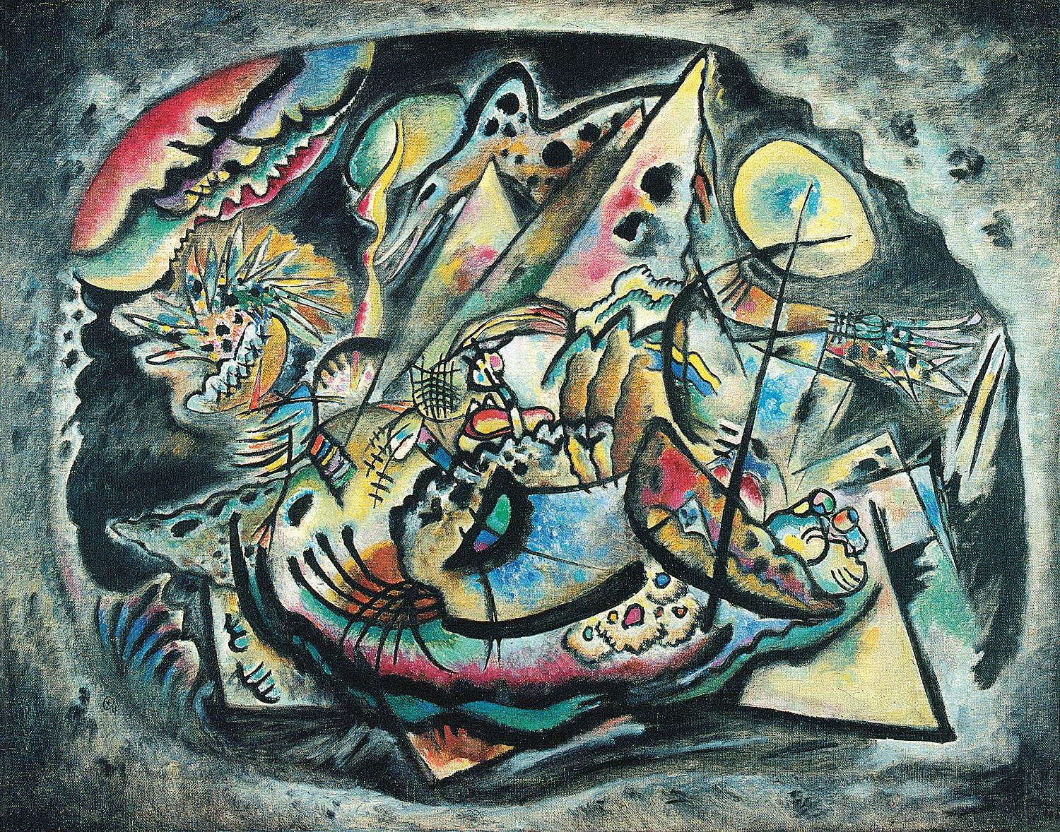 Reproduction du tableau « Ovale gris - Vassily Kandinsky » par Alpha Reproduction en peinture à l’huile