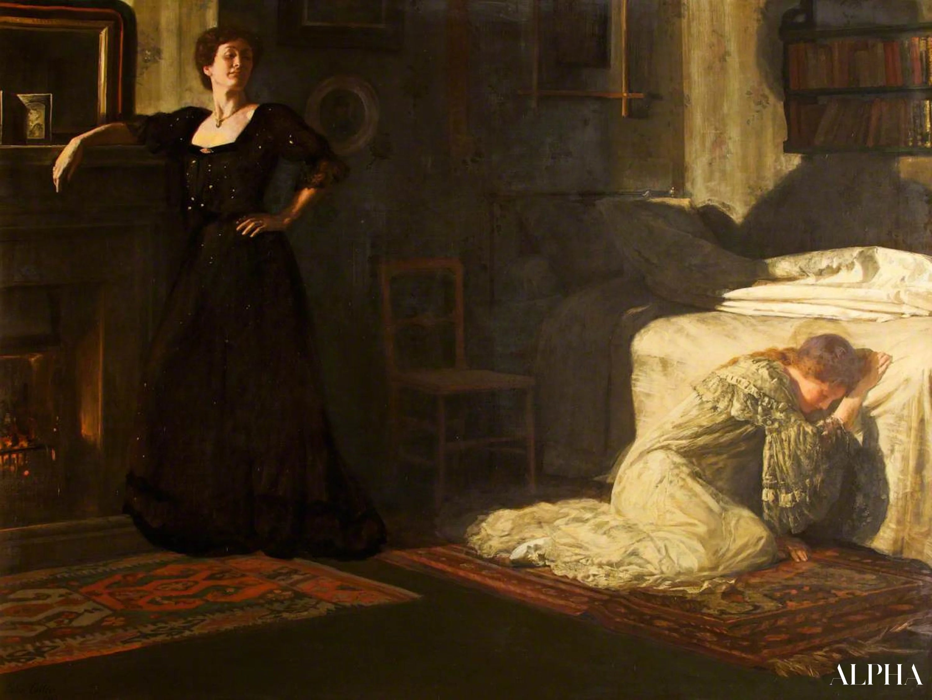 Reproduction du tableau « Mariage de convenance - John Collier » par Alpha Reproduction en peinture à l’huile