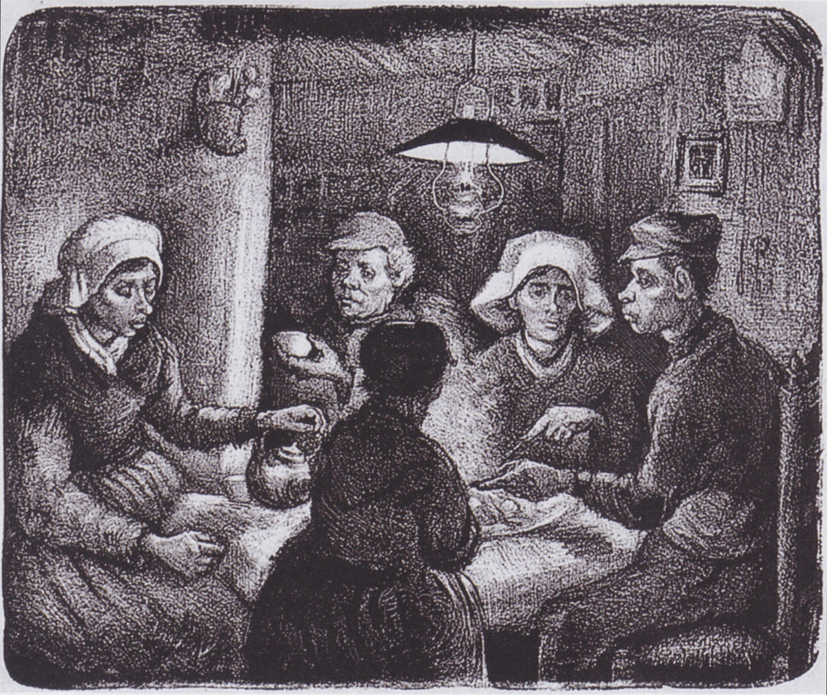 Les Mangeurs de pommes de terre peint par Vincent van Gogh à Nuenen en 1885