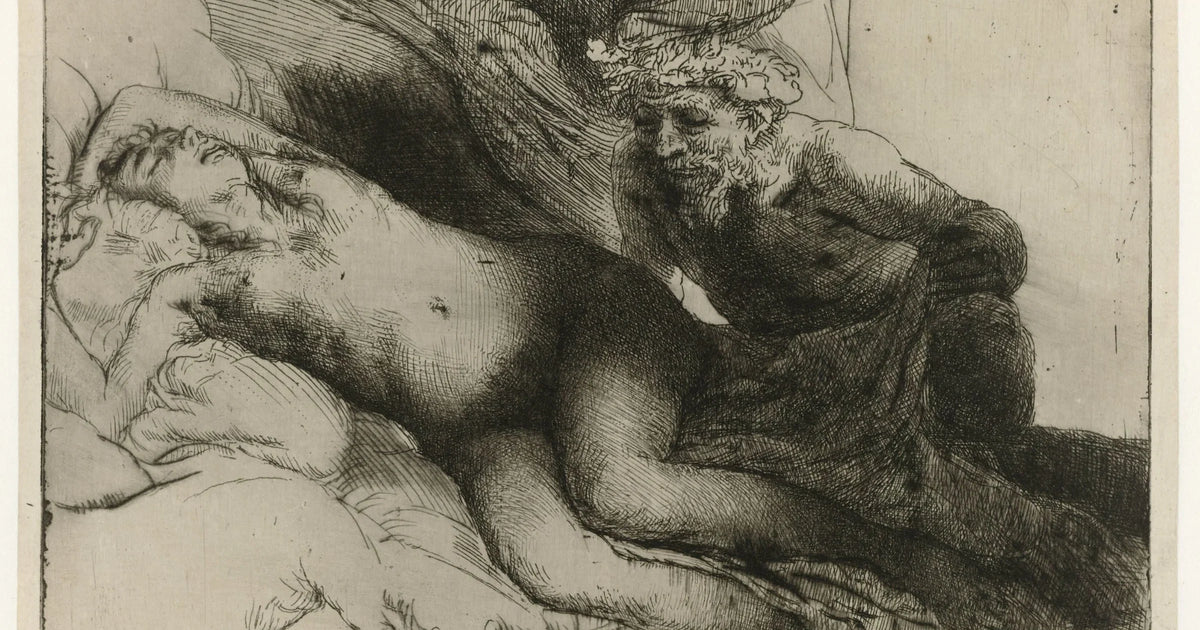 Rembrandt, Jupiter et Antiope, grande planche, 1659