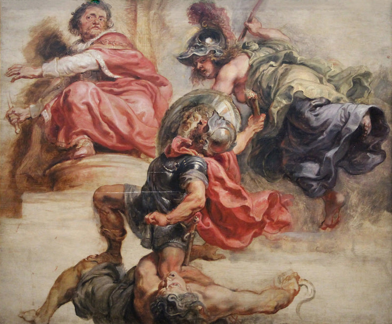 Jacques 1. İngiltere hükümeti altında savaş ve anlaşmazlıkta zaferli bilgelik - Peter Paul Rubens