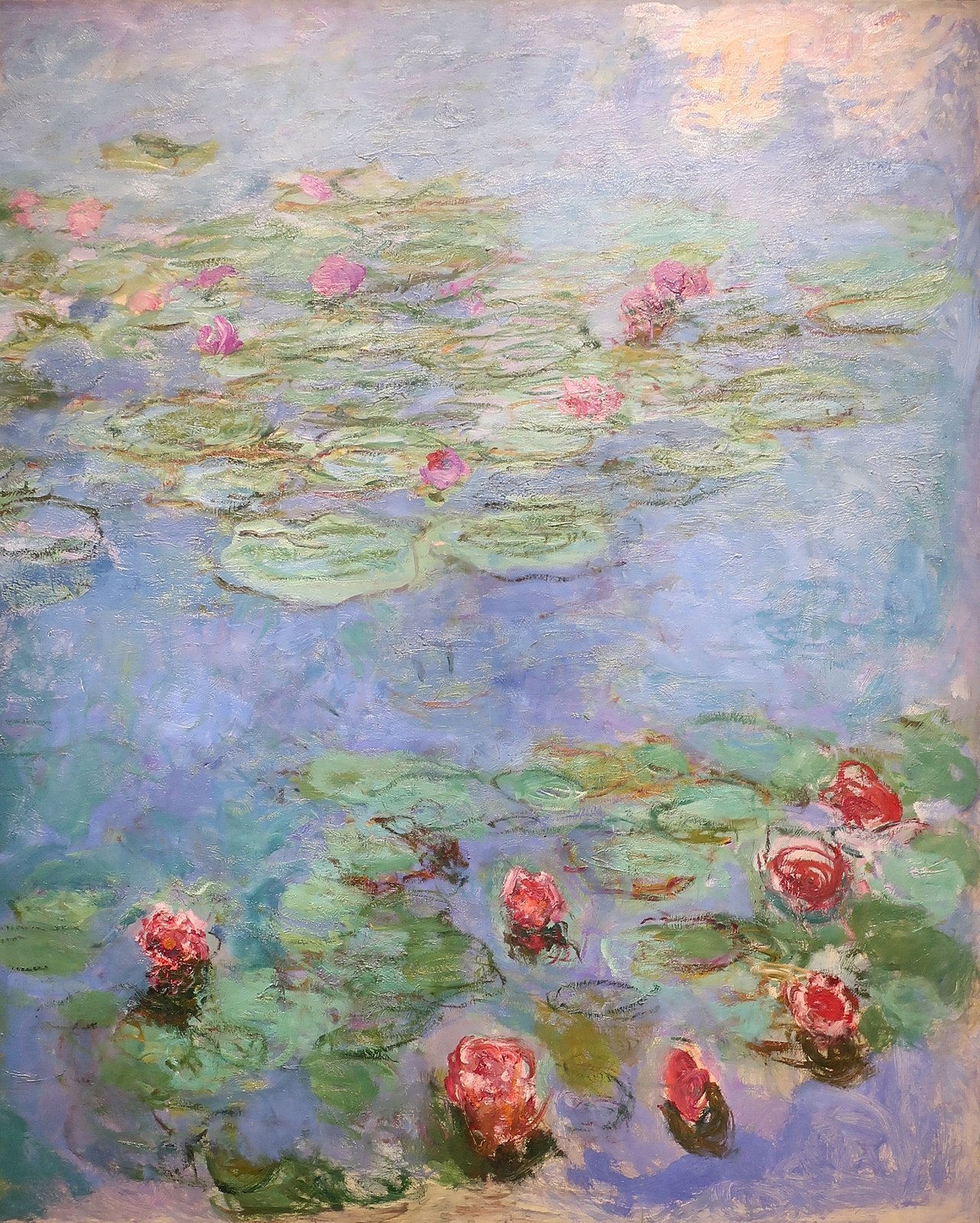 🌺 Nilüferler – Tam çiçek açmış kırmızı çiçekler, Claude Monet