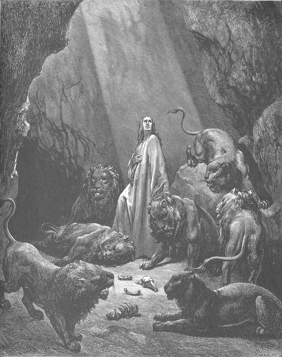 Daniel dans la fosse aux lions - Gustave Doré