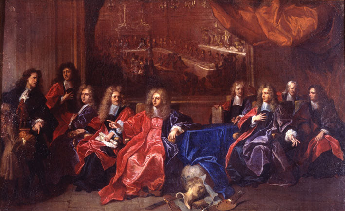Le prévôt et les échevins de la ville de Paris délibérant d'une fête en l'honneur du dîner de Louis XIV à l'hôtel de ville après sa guérison en 1689 - Hyacinthe Rigaud