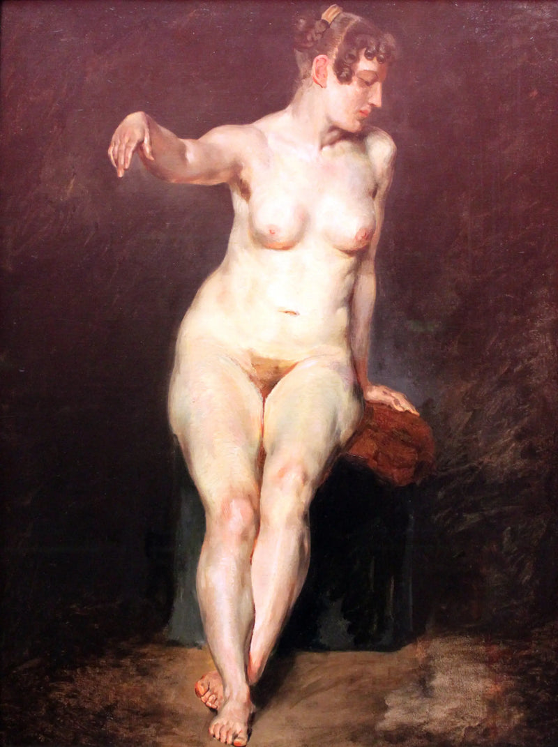 Oturan çıplak, Mademoiselle Rose - Eugène Delacroix