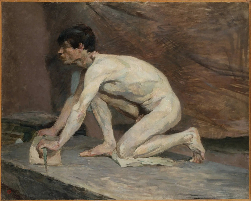 Reproduction du tableau « Le polisseur de marbre - Henri de Toulouse-Lautrec » par Alpha Reproduction en peinture à l’huile