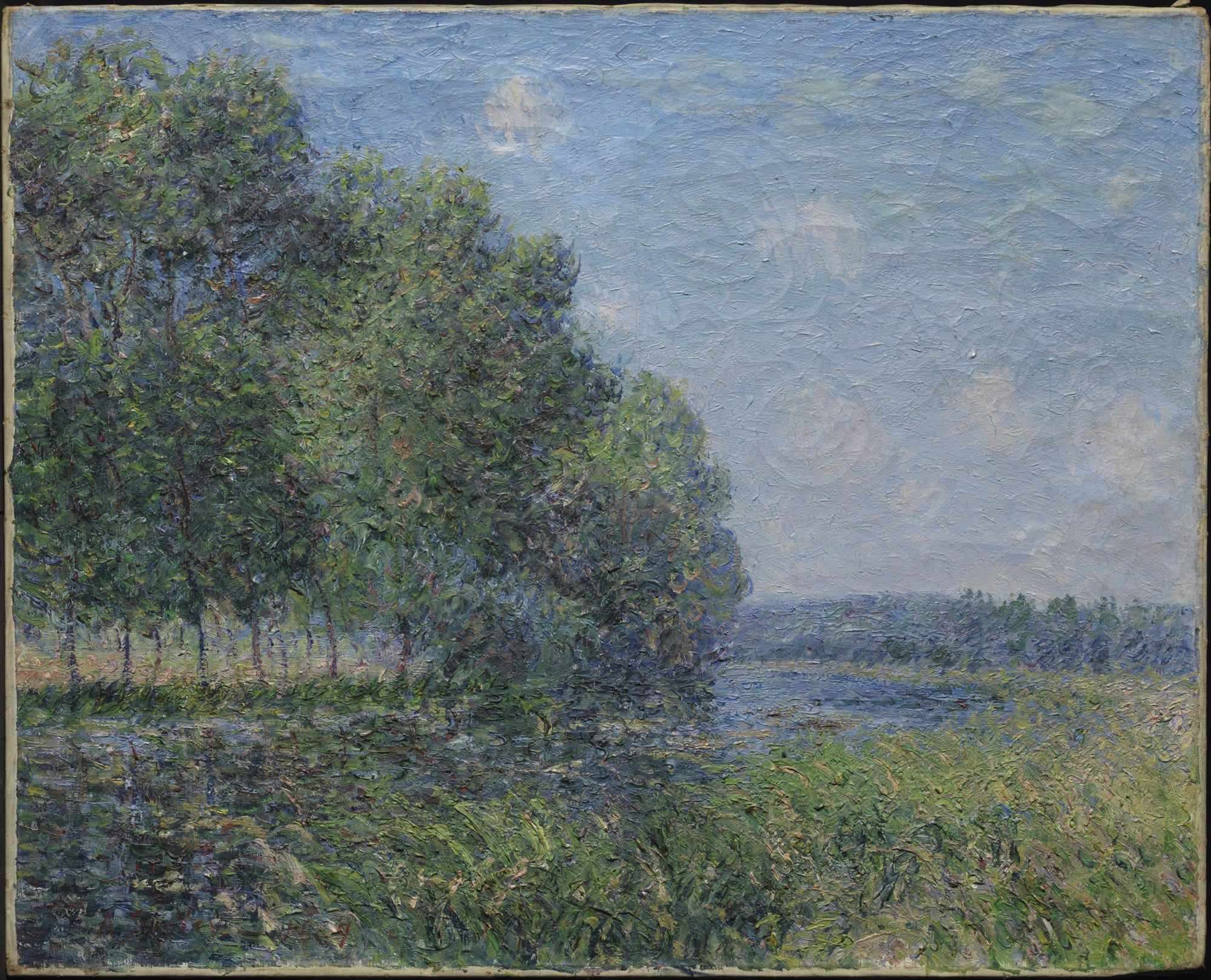 Reproduction du tableau « Vue sur la rivière - Alfred Sisley » par Alpha Reproduction en peinture à l’huile