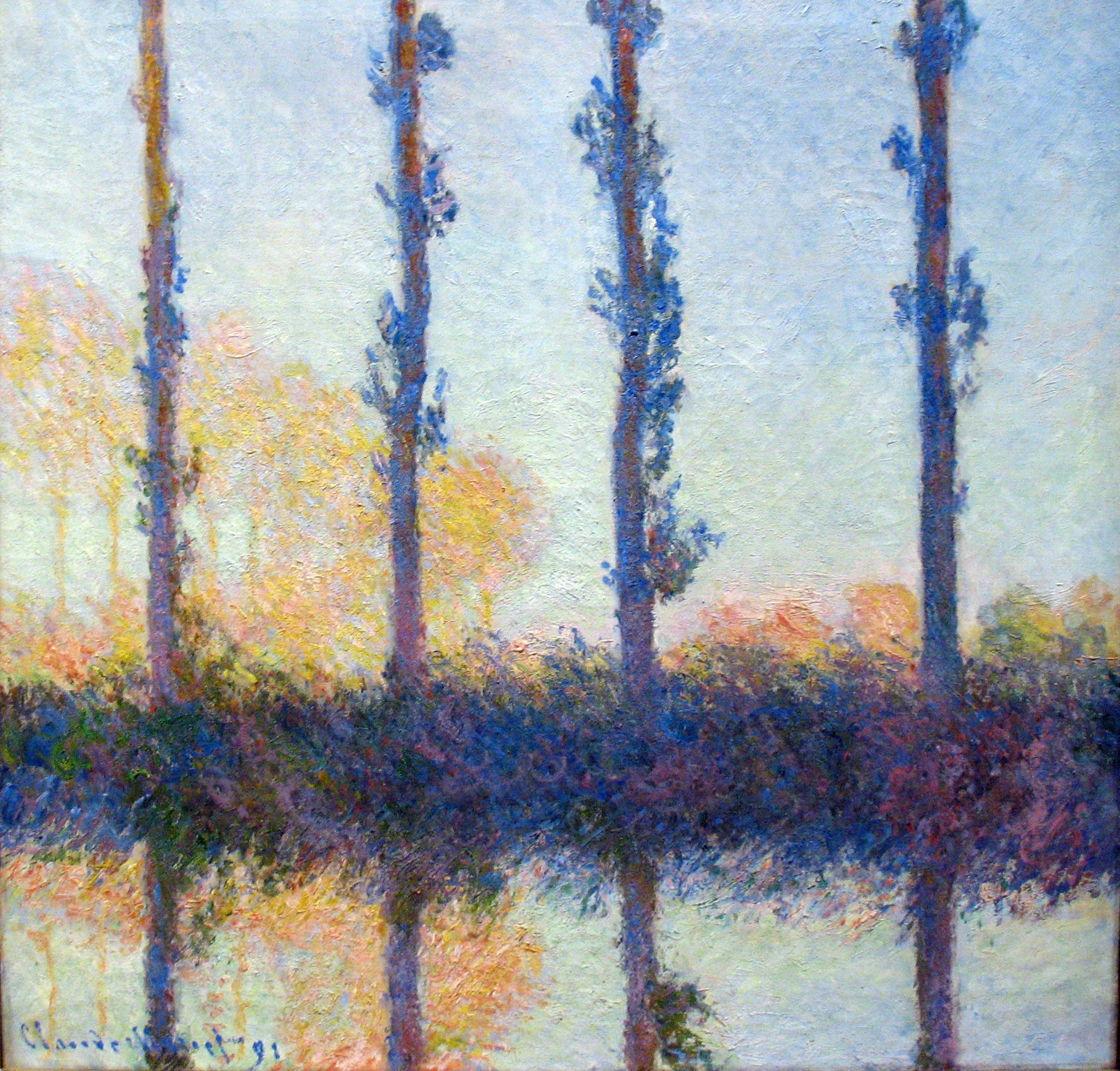 Reproduction du tableau « Les quatre arbres - Claude Monet » par Alpha Reproduction en peinture à l’huile