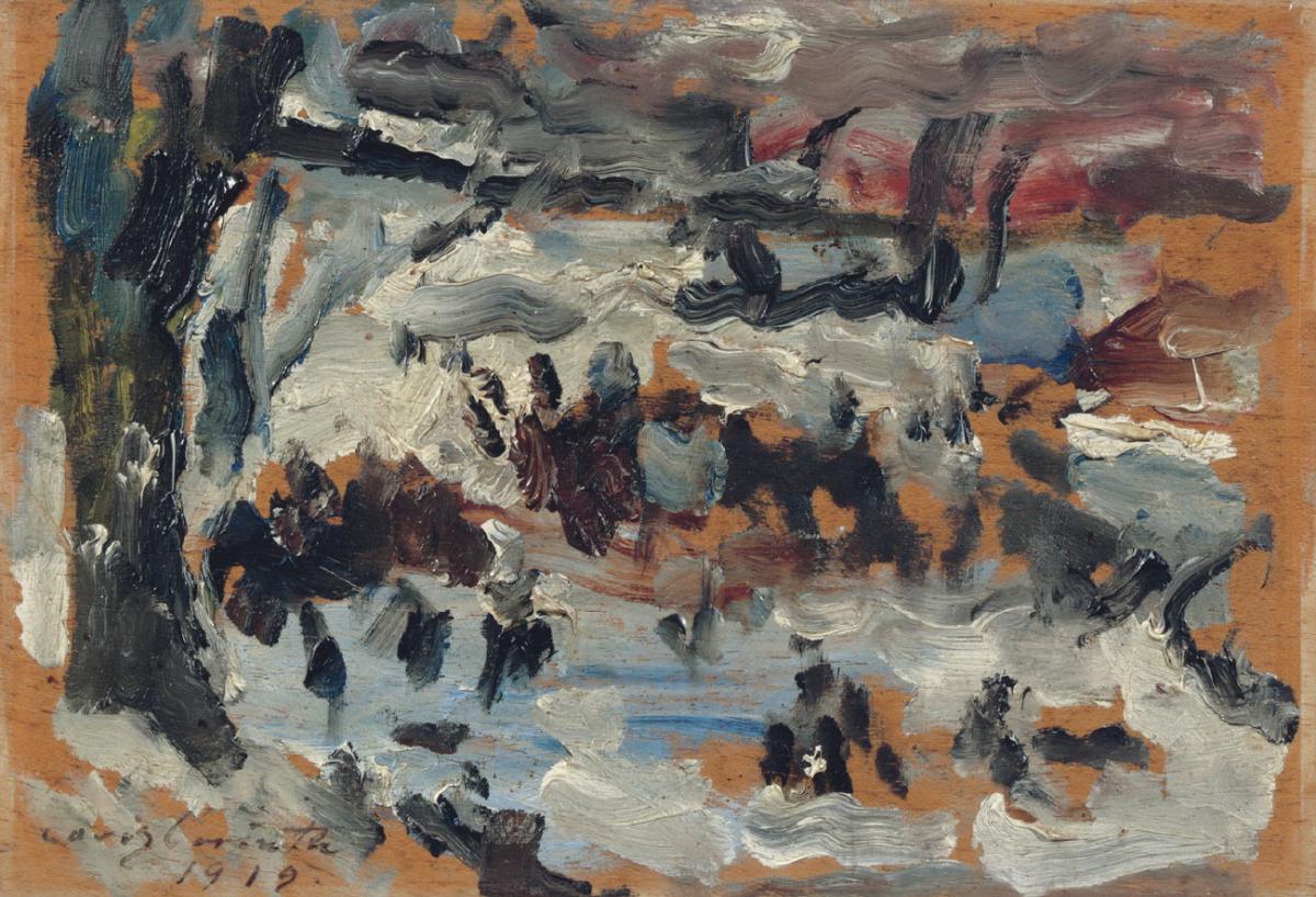 Eisbahn (Schlittschuhläufer auf den Neuen See im Berliner Tiergarten) - Lovis Corinth
