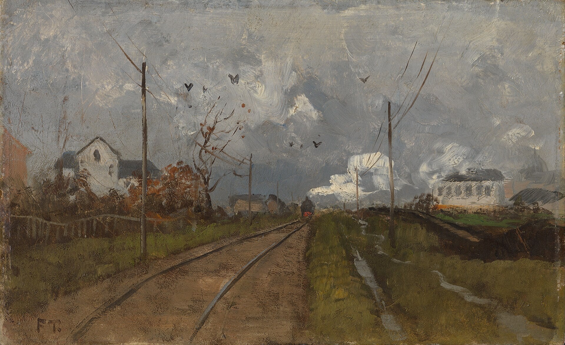 Le Train arrive, Frits Thaulow, 1881, peinture à l’huile