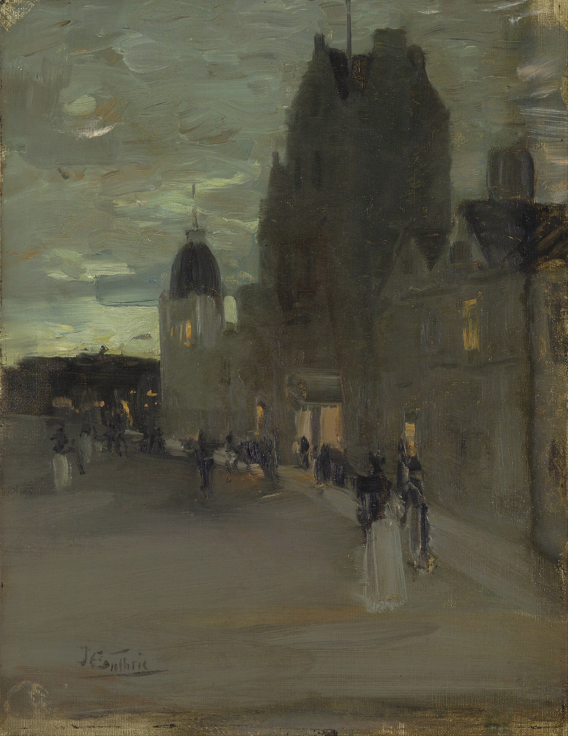 Rue d’Oban, la nuit, James Guthrie, 1890, peinture à l’huile