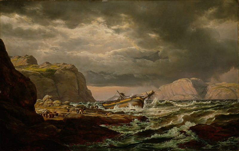 Naufrage sur la côte de Norvège - Johan Christian Dahl