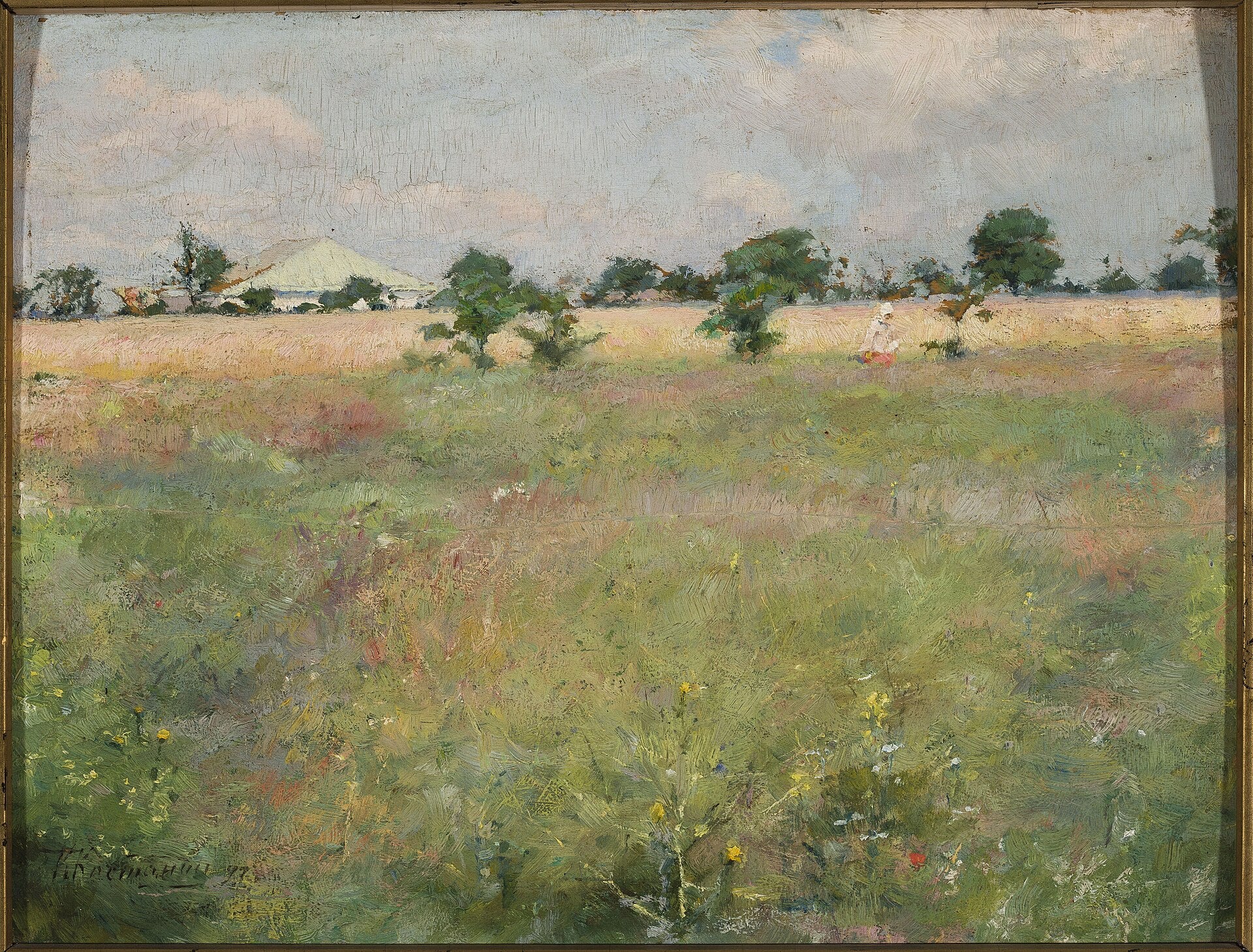 Paysage de campagne avec prairie, Kyriak Kostandi, 1897