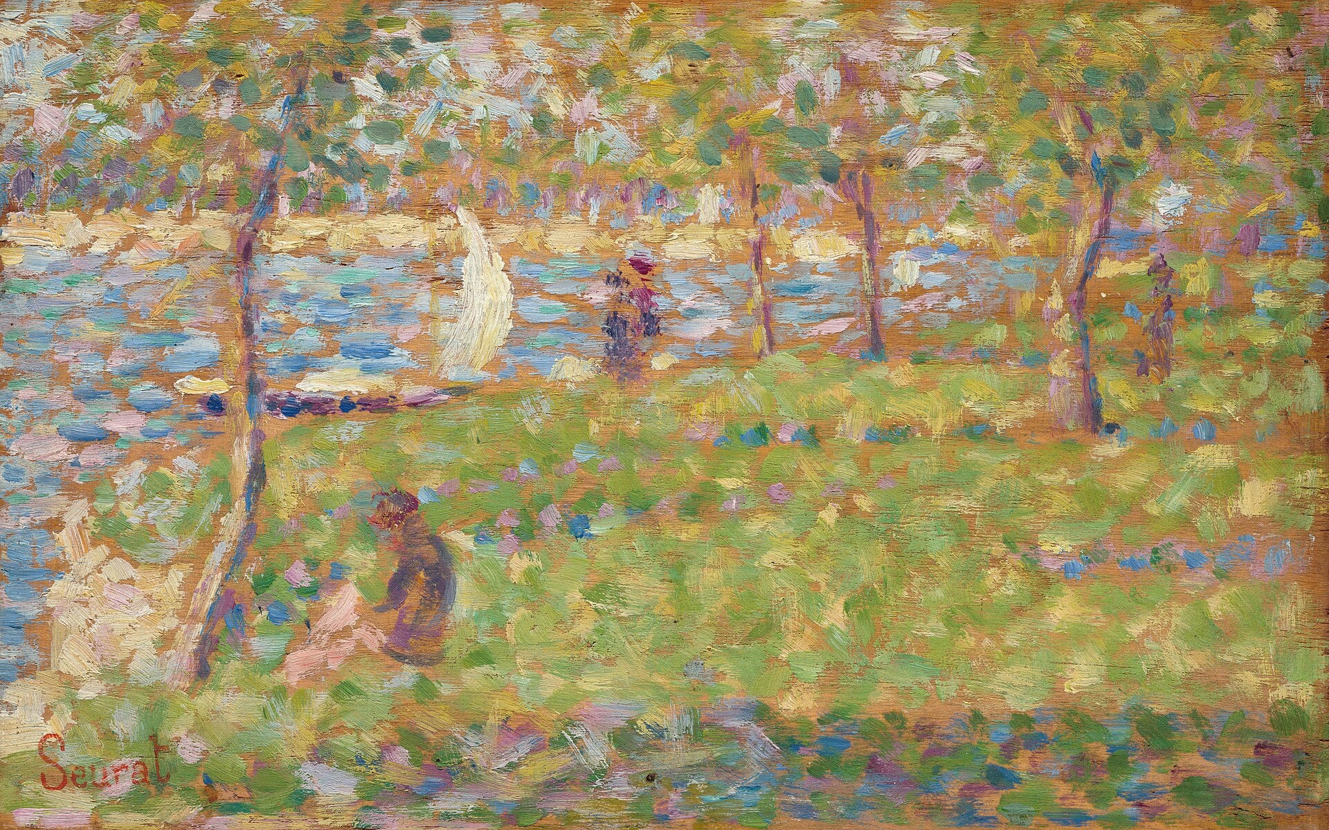Étude pour « Un dimanche à la Grande Jatte » — Washington, Georges Seurat, 1884–1885