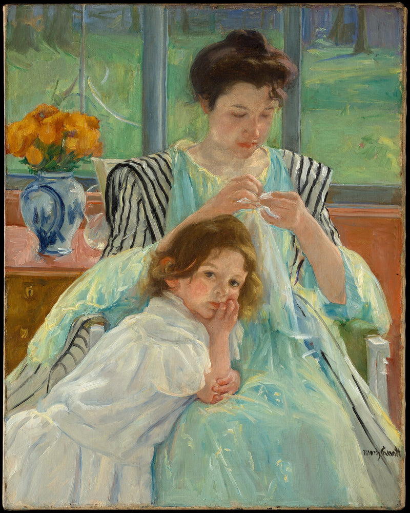 Jeune Mère cousant - Mary Cassatt