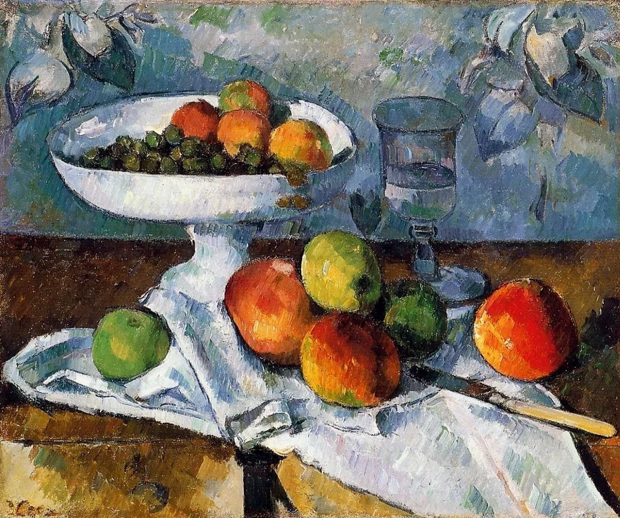 Meyve Tabağı, Cam ve Elmalar - Paul Cézanne