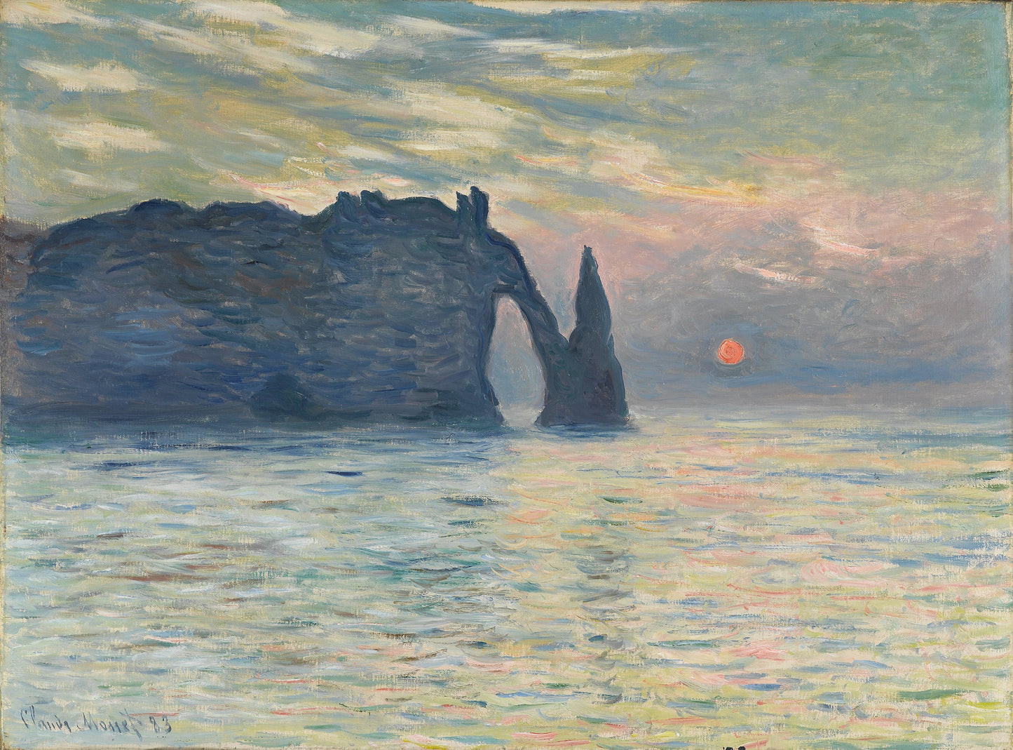 Étretat'ta Gün Doğumu – Claude Monet, 1883