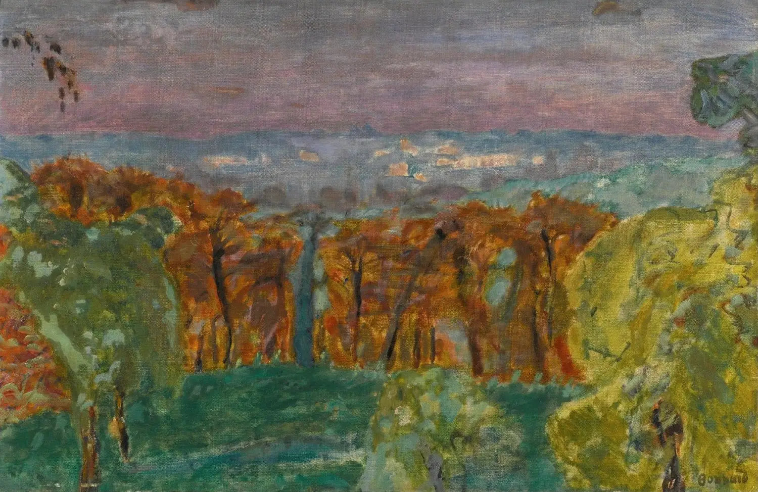 Reproduction du tableau « Bois en Automne - Pierre Bonnard » par Alpha Reproduction en peinture à l’huile