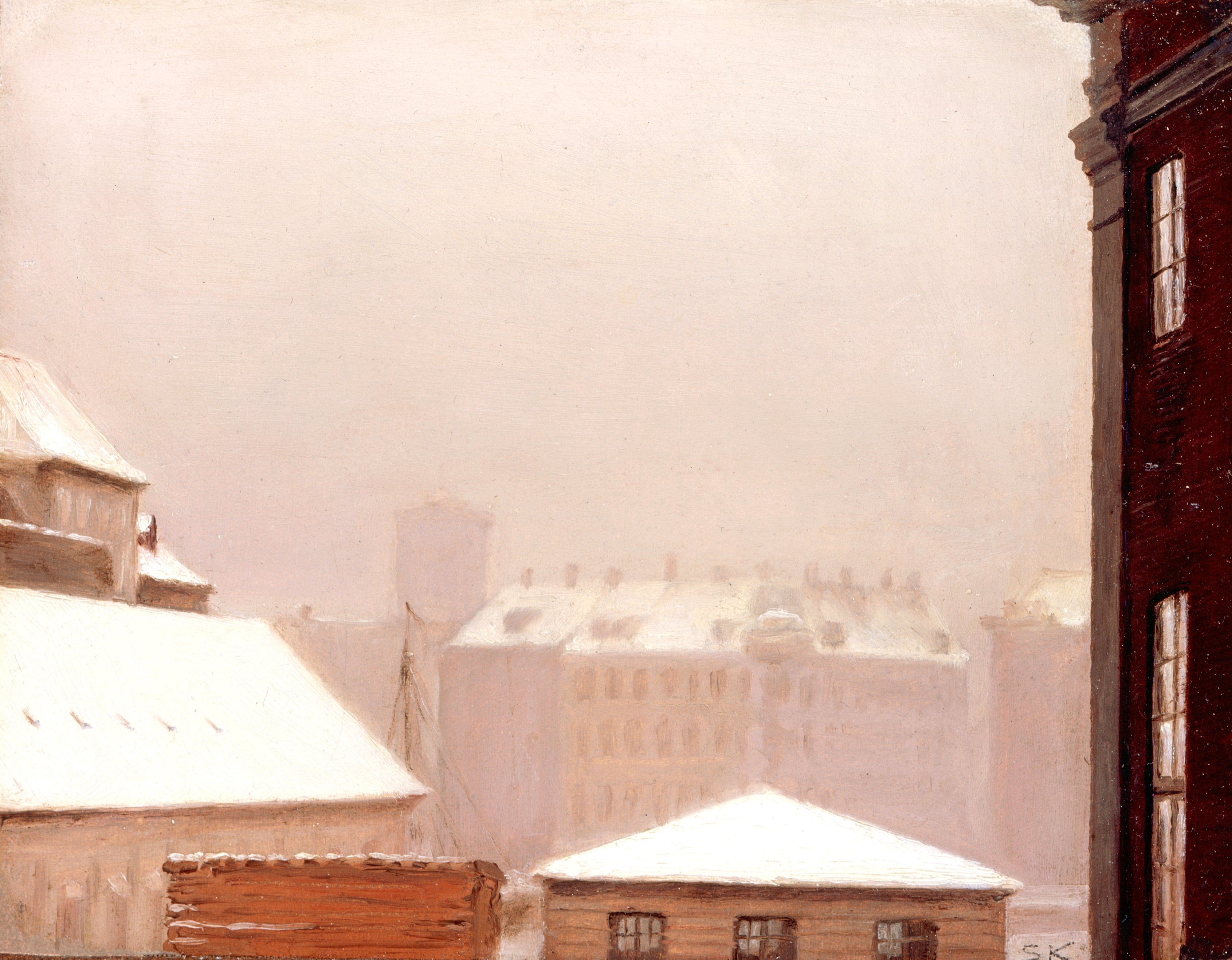 Kopenhag : kar altındaki çatılar - Peder Severin Krøyer