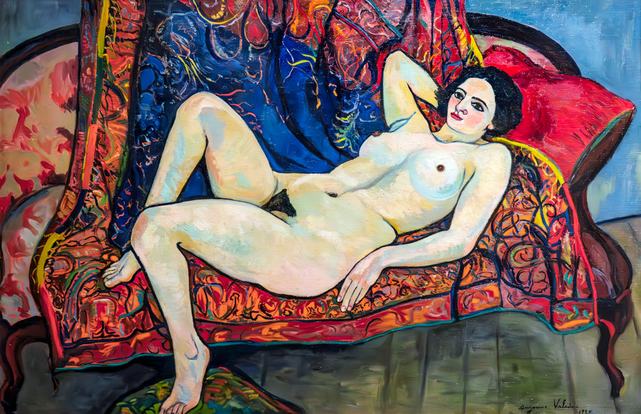 Nu au canapé rouge - Suzanne Valadon