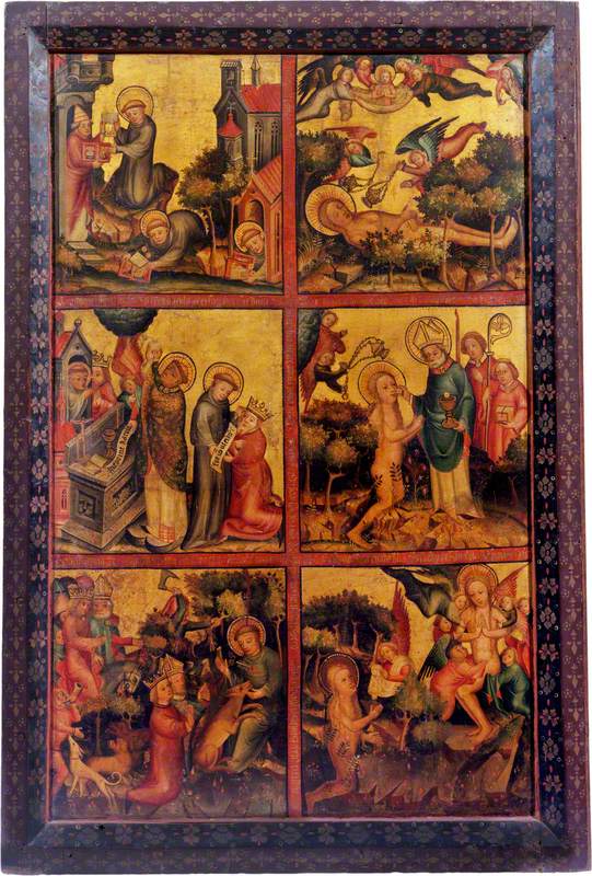 Aziz Gilles'in hayatından 3 sahne; Aziz Marie-Madeleine'in hayatından 3 sahne (üçpanelli, sağ dış panel) - Usta Bertram