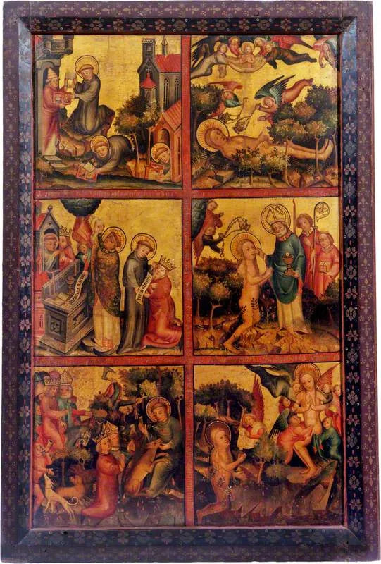 Aziz Gilles'in hayatından 3 sahne; Aziz Marie-Madeleine'in hayatından 3 sahne (üçpanelli, sağ dış panel) - Usta Bertram