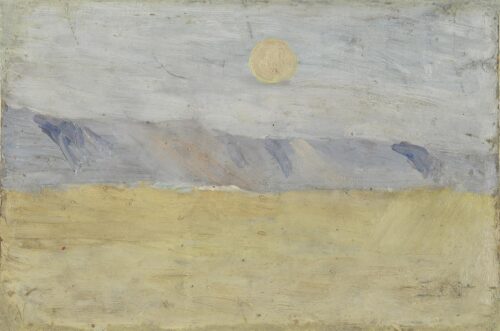 Paysage de lune, Liban, Konstantinos Maleas, 1910 - 1913, Oil on pasteboard
