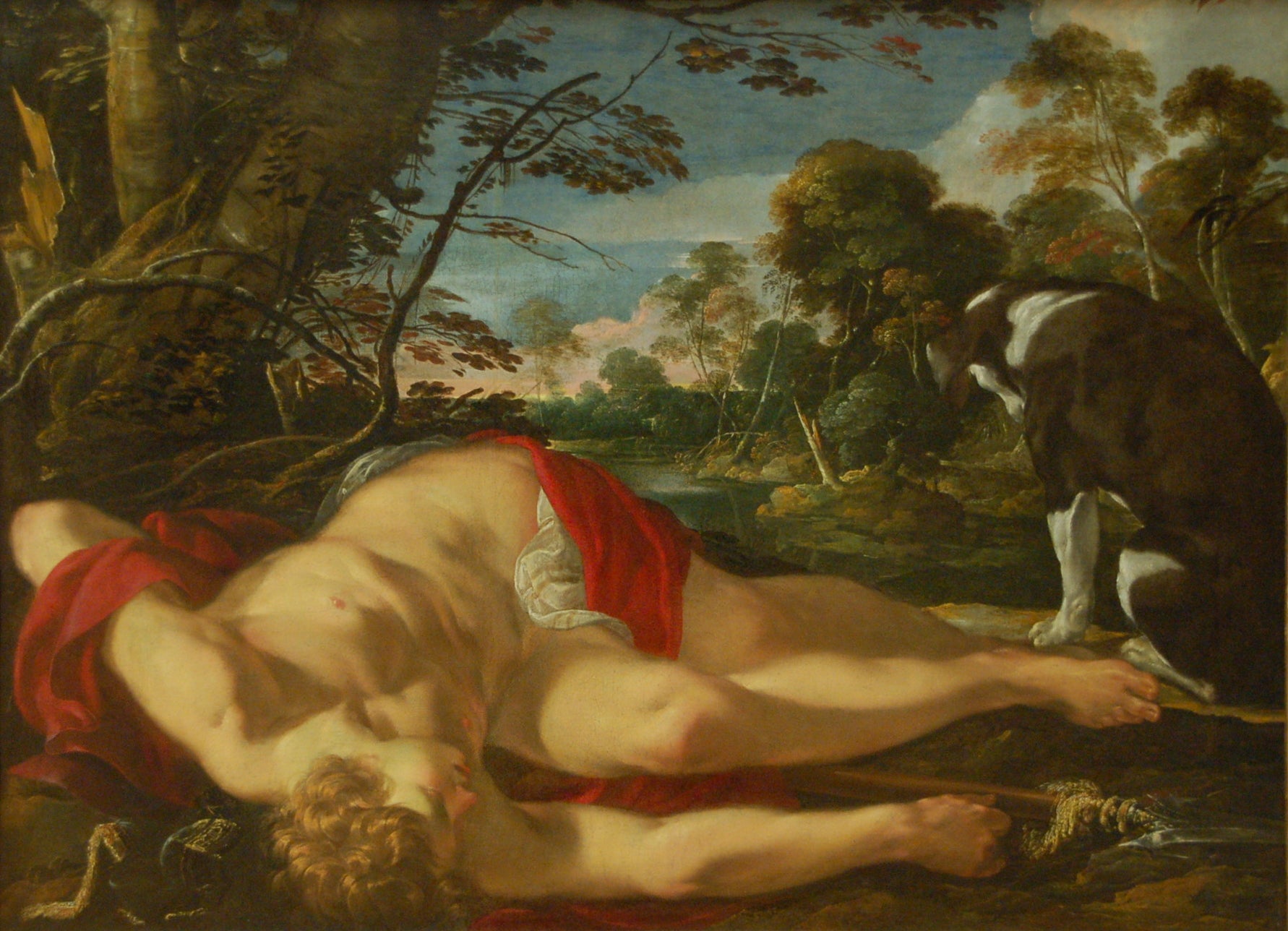 Adonis mort, avec son chien - Laurent de La Hyre