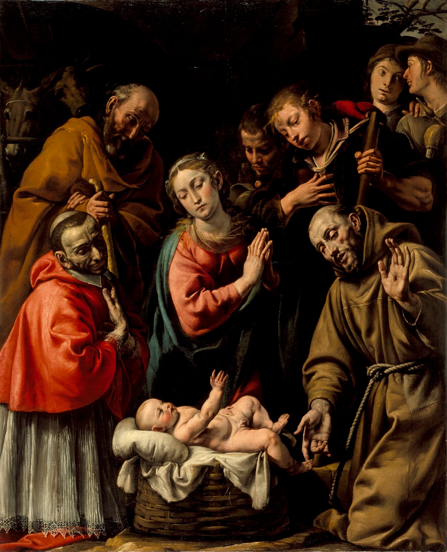 Adoration des bergers avec les saints François et Carlo Borromeo - Tanzio da Varallo