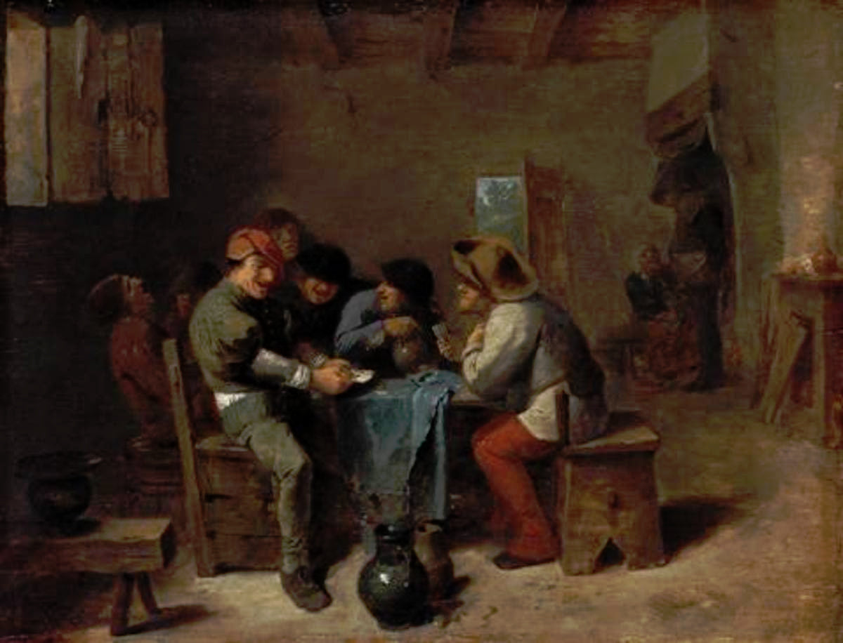 Des paysans jouant aux cartes dans une taverne - Adriaen Brouwer