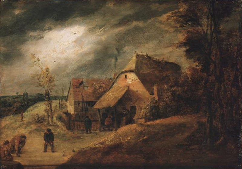 Paysage avec des joueurs de bowling - Adriaen Brouwer