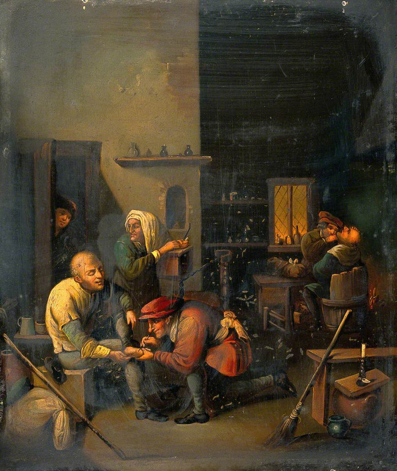 Un chirurgien opère le pied d'un homme - Adriaen Brouwer