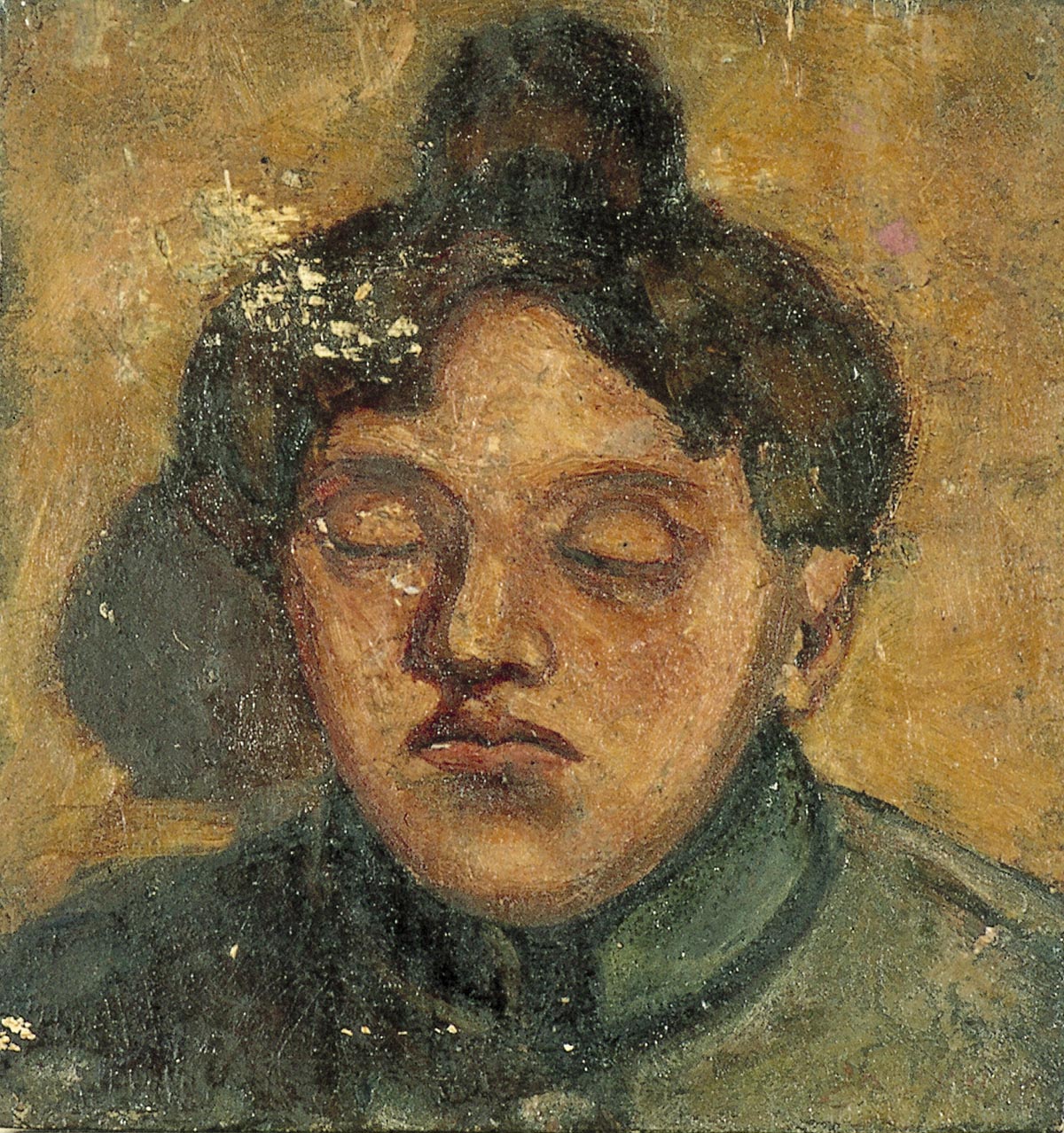 Portrait d'Agnita Feis les yeux fermés - Theo van Doesburg