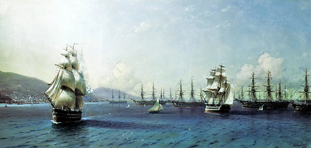Flotte de la mer Noire dans la baie de Théodosie juste avant la guerre de Crimée - Ivan Aïvazovski - Alpha Reproduction